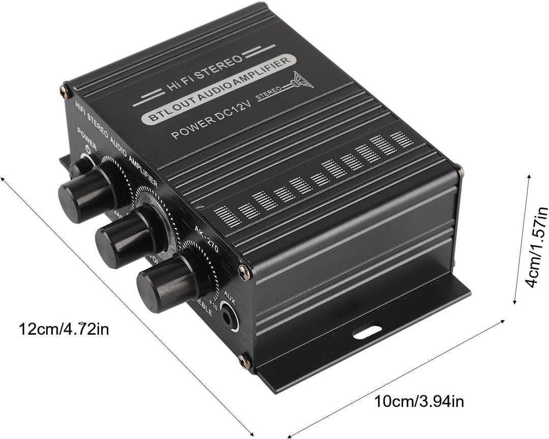 Stereo-Verstärker 12 V, Auto-Stereo-Audio-Verstärker, Auto-Audio-Subwoofer-Verstärker, Tragbarer Min