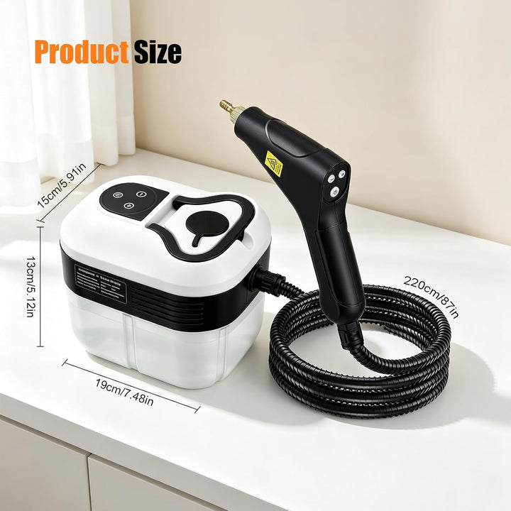 2500W Handheld-Dampfreiniger, 4,5 Bar Druck, 1500ml Wassertank, 6 verstellbare Dampfstufen, 15s Aufh