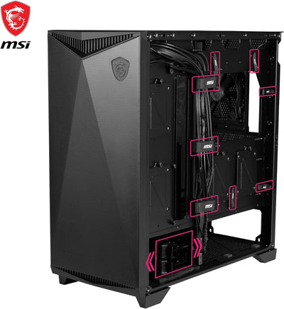 MSI MPG GUNGNIR 300R Airflow Mid-Tower PC-Gehäuse - E-ATX Unterstützung, Grafikkartenständer, schalt