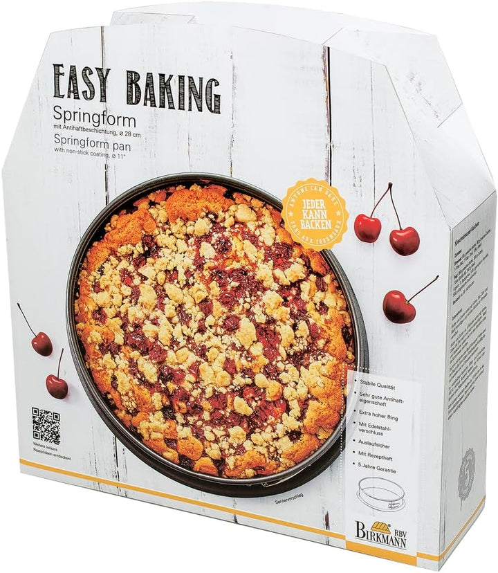 Birkmann, Easy Baking, Springform Ø 28 cm, runde Kuchenform mit hohem Rand, antihaft, auslaufsicher,