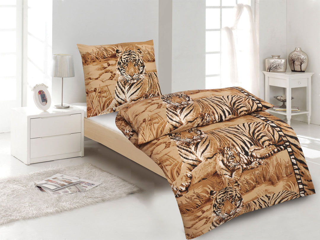 Microfaser Bettwäsche "HIGH CLASS" Moderne Design mit Reissverschluss (135 cm x 200 cm, SHIRKHAN(Tig