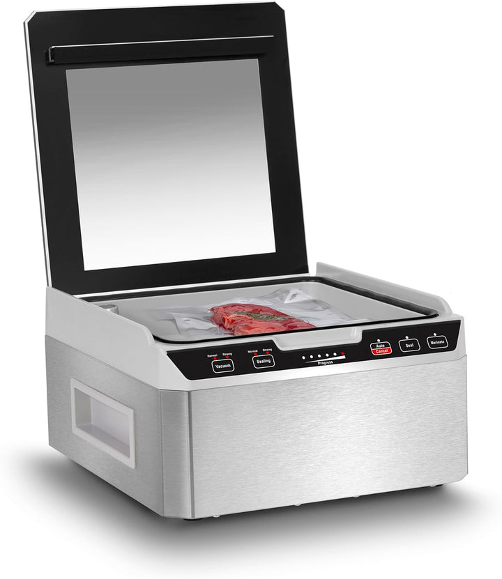Caso VacuChef 40 - Kammervakuumierer aus Edelstahl, 3L Vakuumkammer 70 Liter/Minute &amp; Profi- Folienb