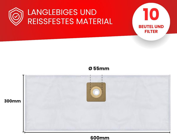 Invest - Staubsaugerbeutel Ersatz, Filtertüten Beutel Kompatibel mit BOSCH AdvancedVac 20, BOSCH Uni