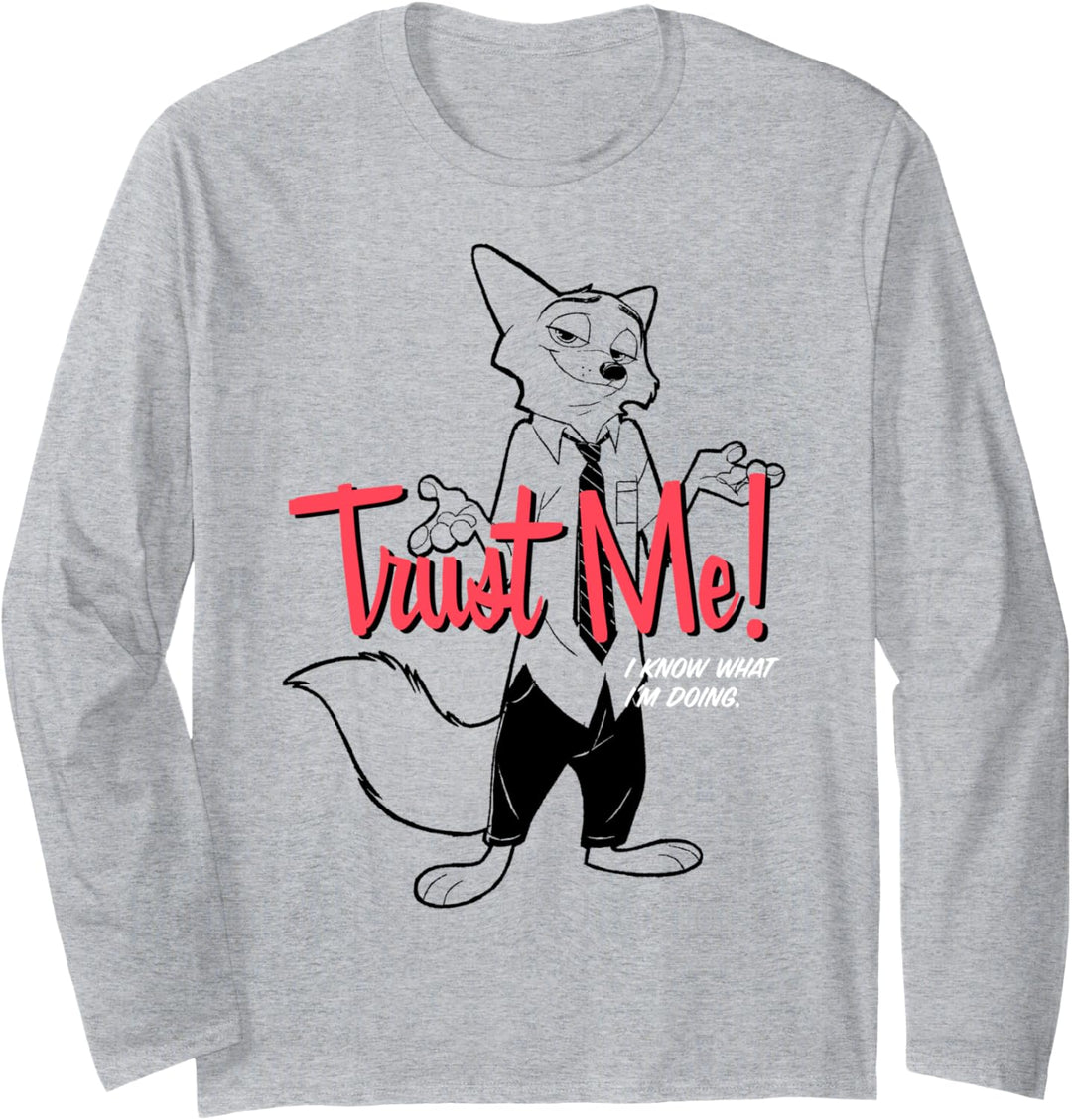 Disney Zootopia Nick Wilde Trust Me I know What I'm Doing Langarmshirt