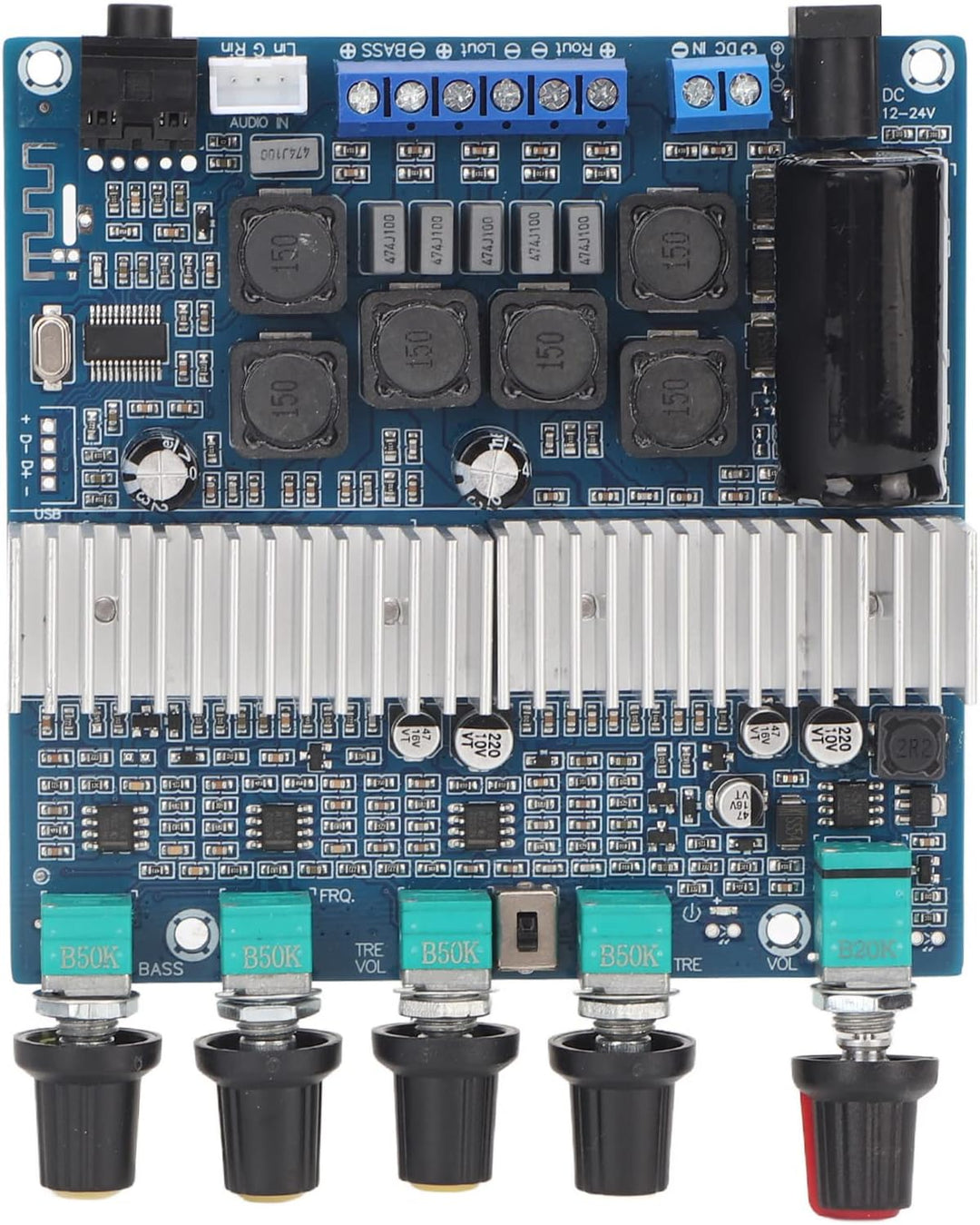 TPA3116D2 Leistungsverstärkerplatine, 2 X 50 W + 100 W DC 12 V-24 V 2.1 Hochleistungs-Stereo-AMP-Mod