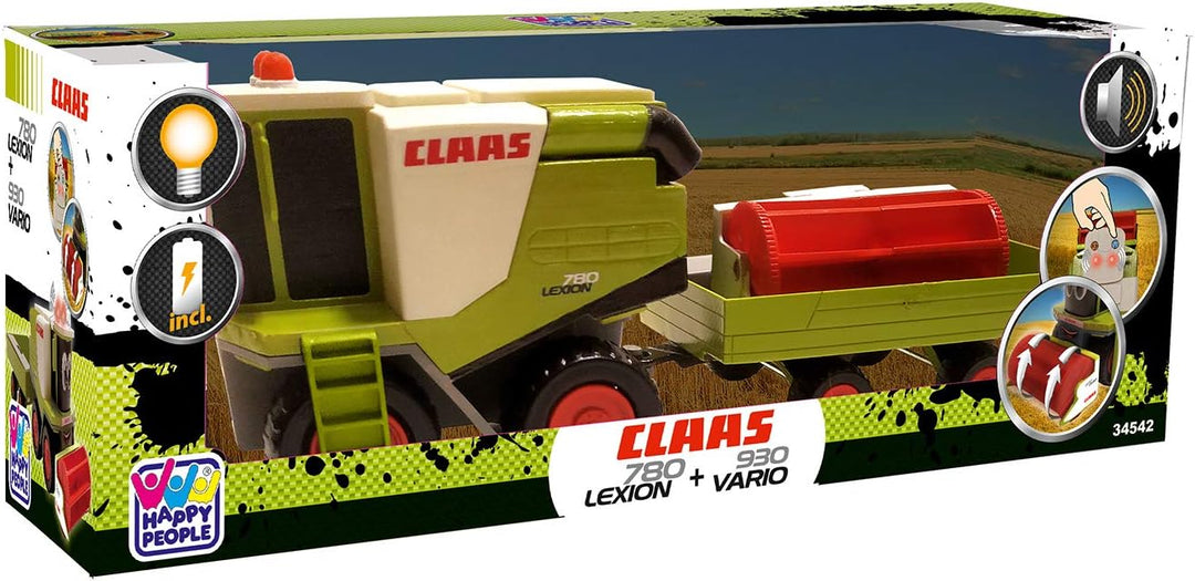 Happy People L&S 34542 CLAAS Kids Lexion 780 Mähdrescher + Schneidwerkanhänger - mit Licht und Sound