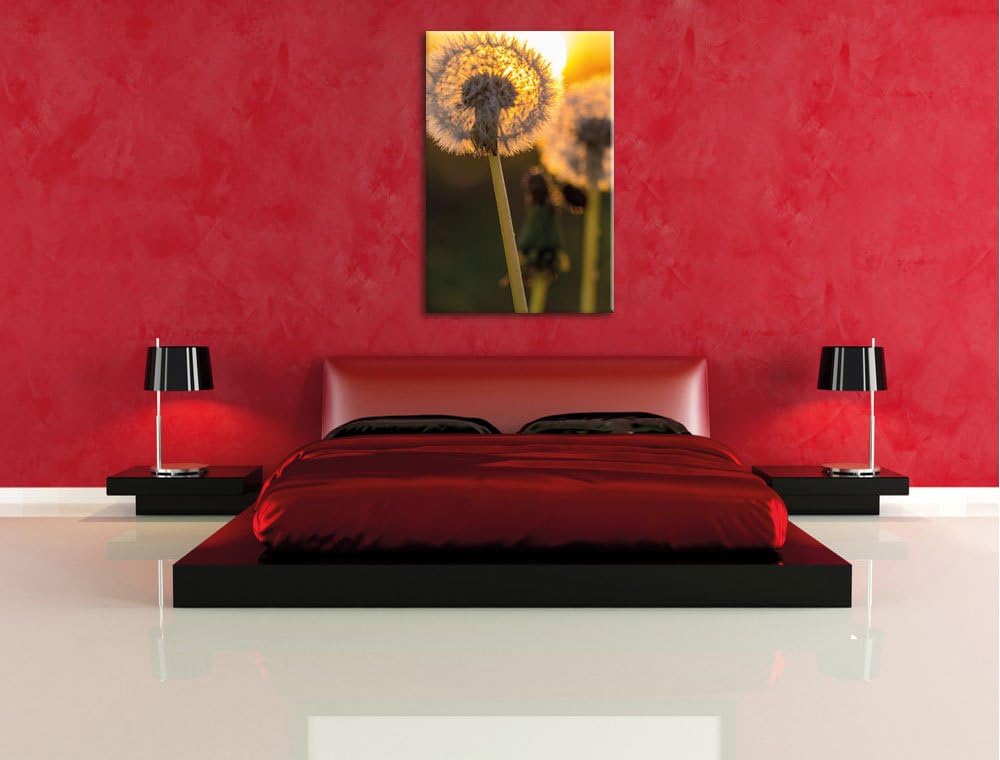Pixxprint Pusteblume, Format: 100x70 auf Leinwand, XXL riesige Bilder fertig gerahmt mit Keilrahmen,