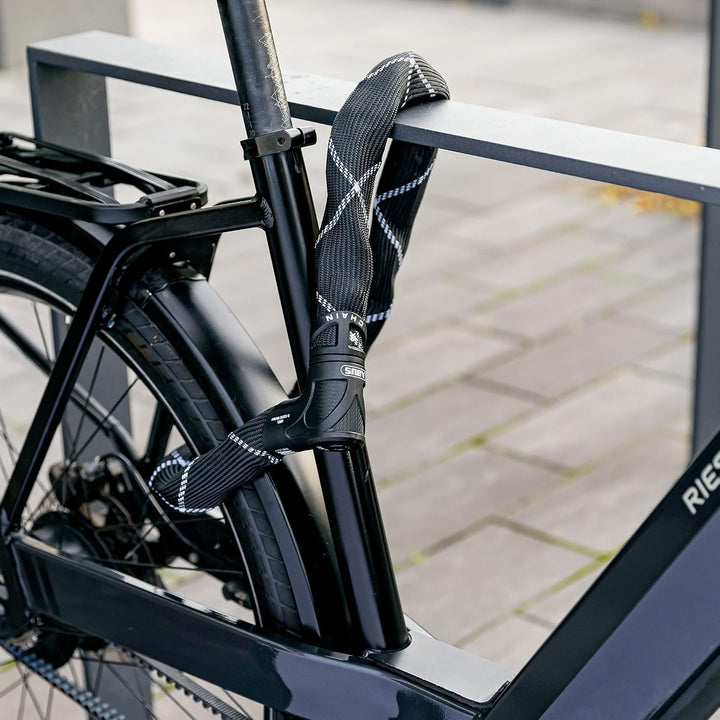 ABUS Kettenschloss Iven Chain 8210 – Fahrradschloss aus gehärtetem Stahl – mit Kunstfaserummantelung