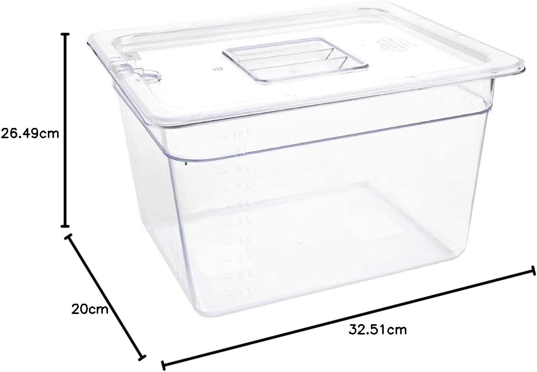 Vogue 1/2 Gastronorm-Behälter, 200 mm, 10,8 l, transparent, für Catering, Lebensmittelaufbewahrung 3