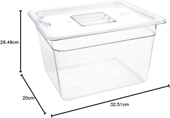 Vogue 1/2 Gastronorm-Behälter, 200 mm, 10,8 l, transparent, für Catering, Lebensmittelaufbewahrung 3