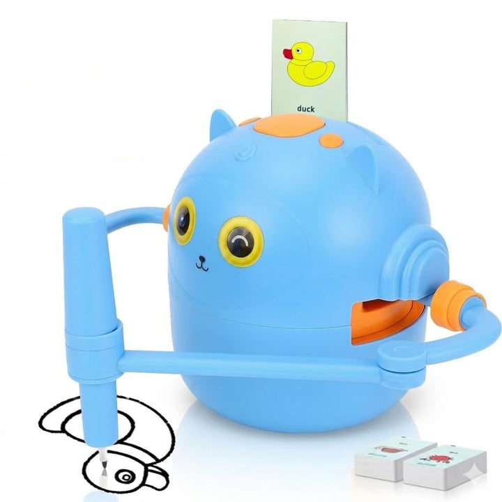 Topiky Magic Zeichenroboter für Kinder ab 3+, Malroboter für Kinder, Interaktiv mit 100 Lernkarten &