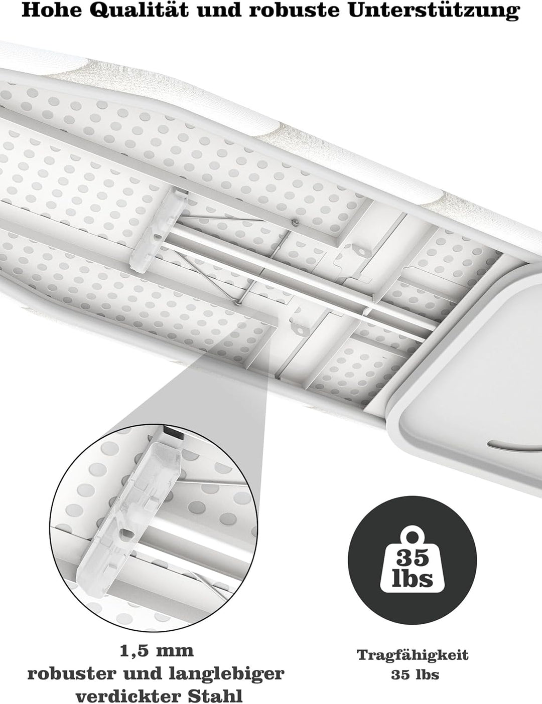 uyoyous Bügelbrett Wandmontage Klappbar ist Höhenverstellbar, 180° Drehbar Wand-Bügeltisch Faltbar B