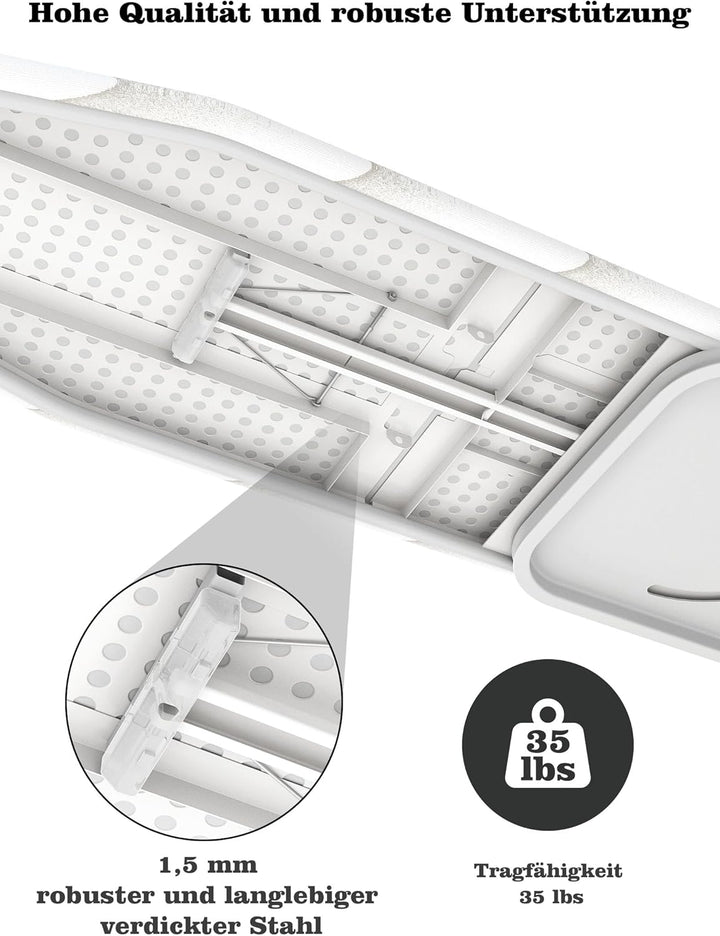 uyoyous Bügelbrett Wandmontage Klappbar ist Höhenverstellbar, 180° Drehbar Wand-Bügeltisch Faltbar B