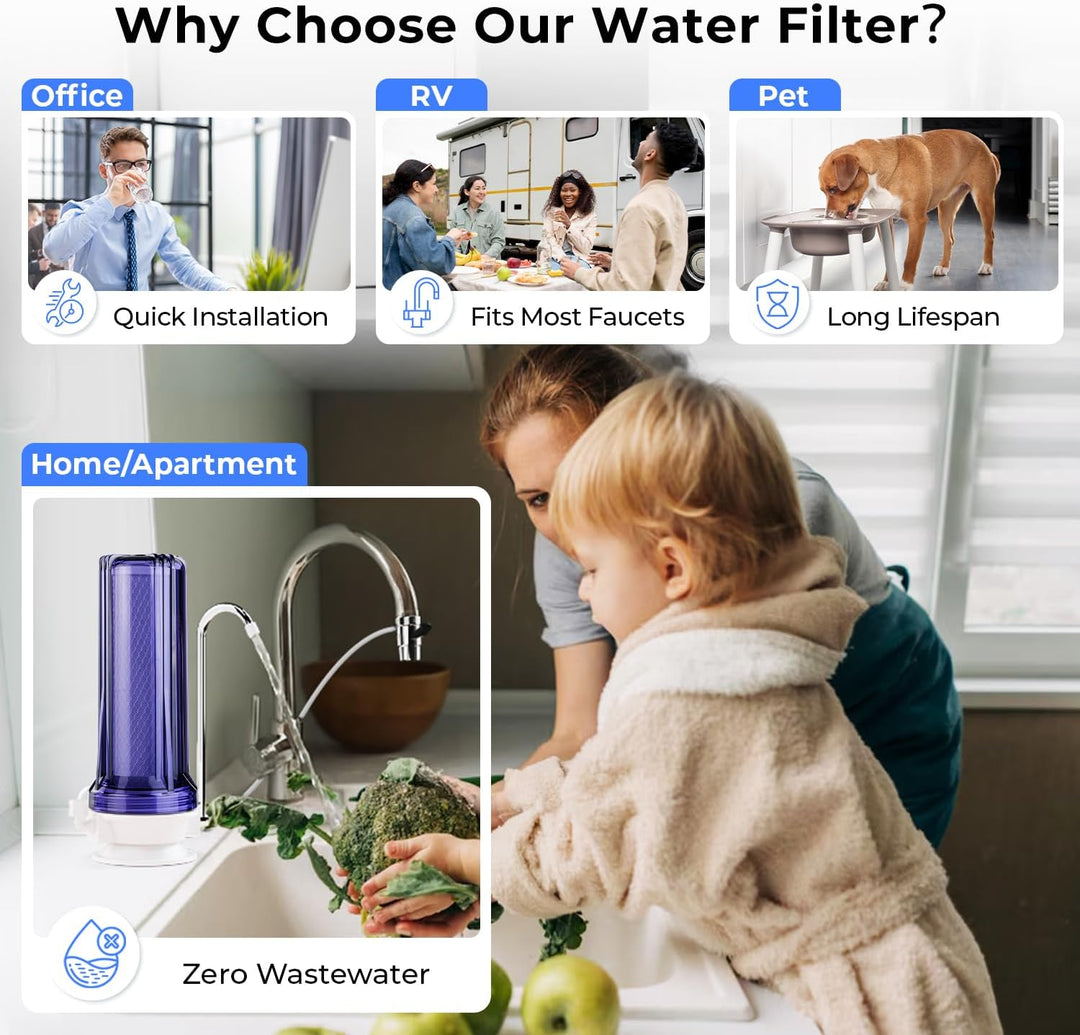 iSpring CKC1C Auftischfilter Wasserfilter Filteranlage für Wasser Auftisch Filter,1 Stufe Auftischfi