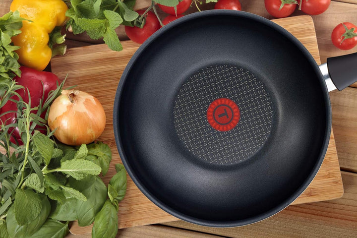 Tefal Wok-Pfanne Elegance C36719 | 28 cm | Antihaftversiegelt | Thermo-Spot Temperaturindikator | Mü