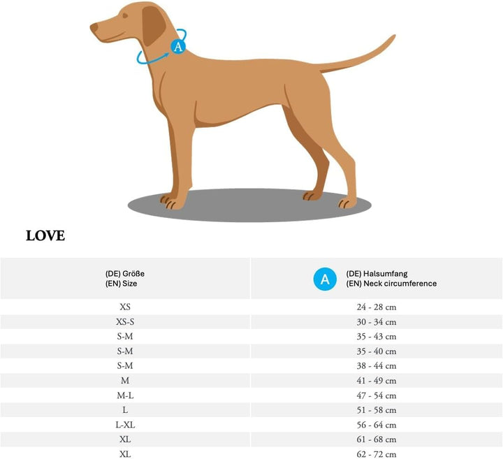 HUNTER Halsband Love Farbe rot/schwarz, Grösse 75, 75