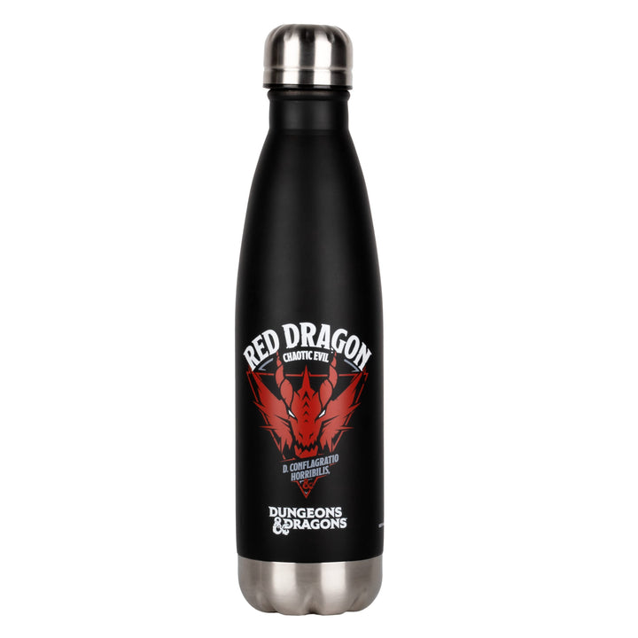Konix Dungeons & Dragons Isolierflasche - Edelstahl - 500 ml - Motiv roter Drache - Schwarz Dungeons