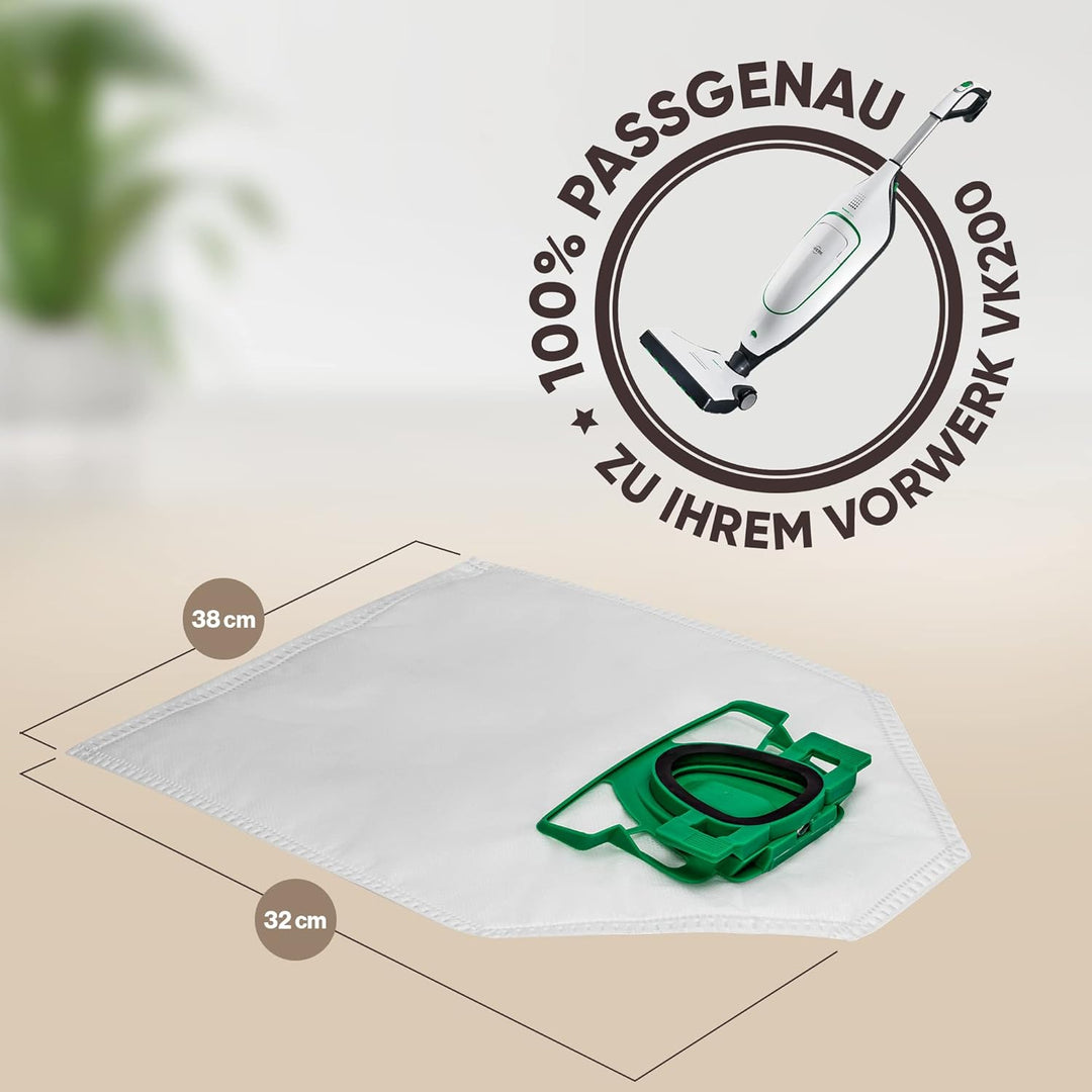 6 Staubsaugerbeutel geeignet für Vorwerk Kobold VK200 FP200 Filtertüten - inklusive Motorschutzfilte