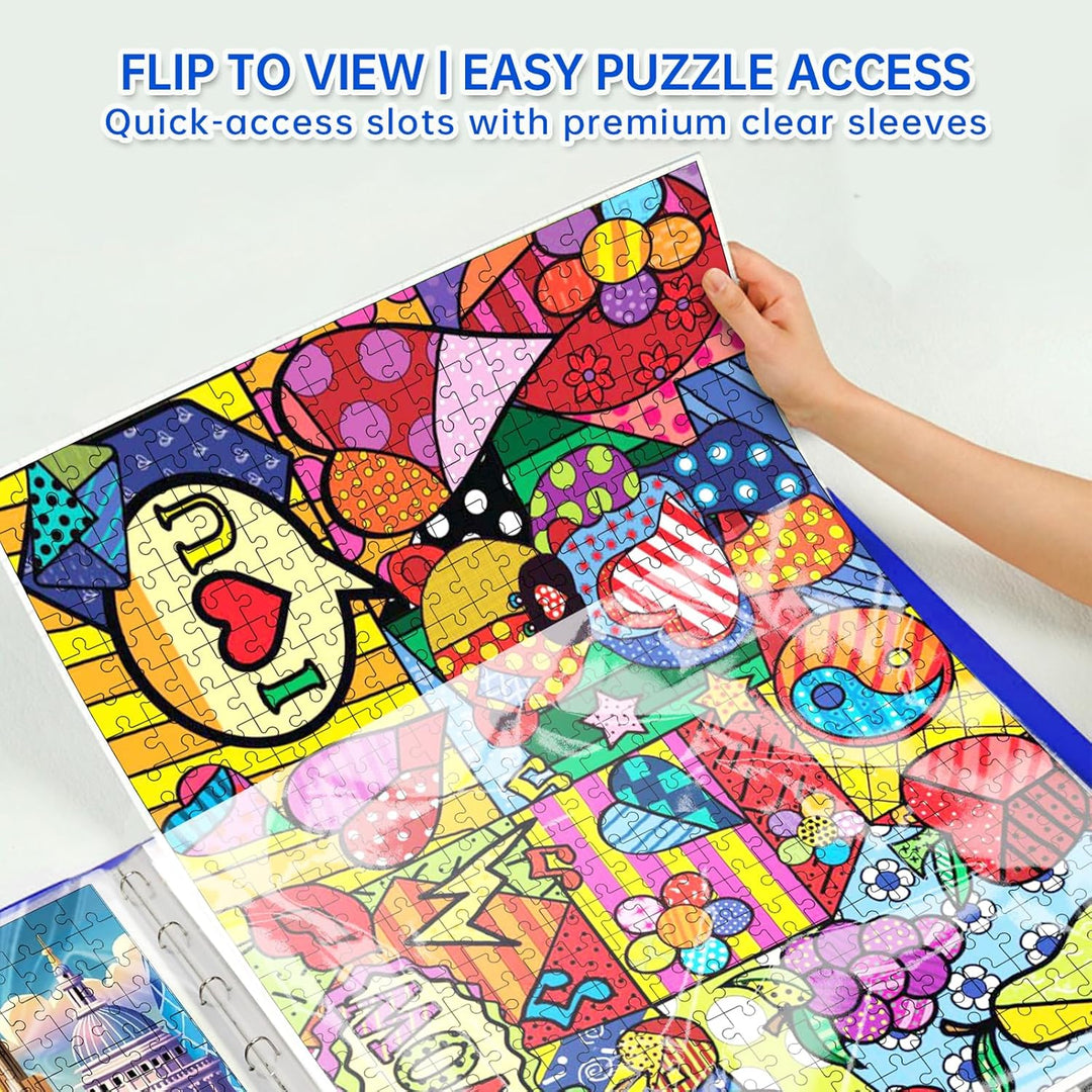 MOZOOSON Puzzle-Aufbewahrungsordner für 1000 Puzzles, Puzzle-Zubehör mit 25 Taschen, grosse Kapazitä