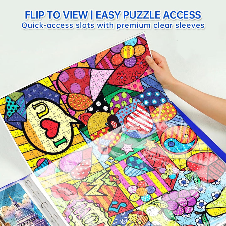 MOZOOSON Puzzle-Aufbewahrungsordner für 1000 Puzzles, Puzzle-Zubehör mit 25 Taschen, grosse Kapazitä