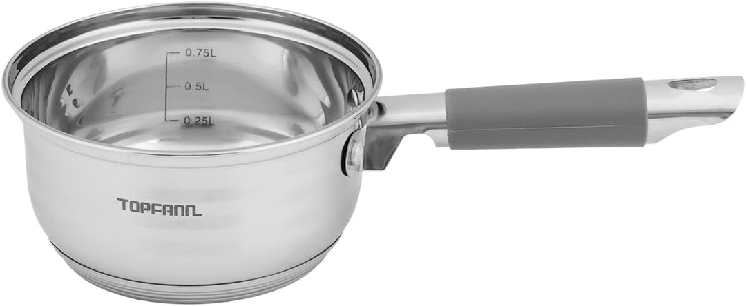 Stielkasserolle Edelstahl 14cm Kasserolle Milchtopf Stieltopf Kochtopf Induktion 14cm