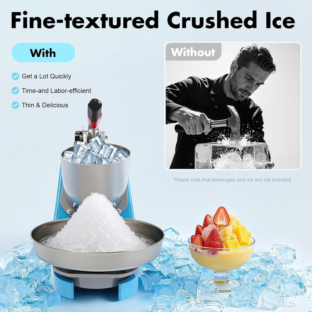Elektrischer Ice Crusher, Edelstahl Eiszerkleinerer Crusheisbereiter, Kapazität von zerstossenem Eis