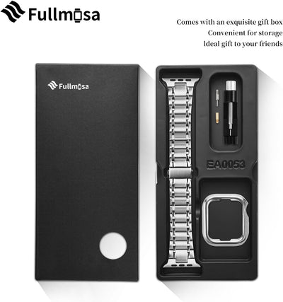 Fullmosa Kompatibel mit Apple Watch Armband 49mm Series Ultra2/Ultra, Edelstahl Apple Watch Ersatzar