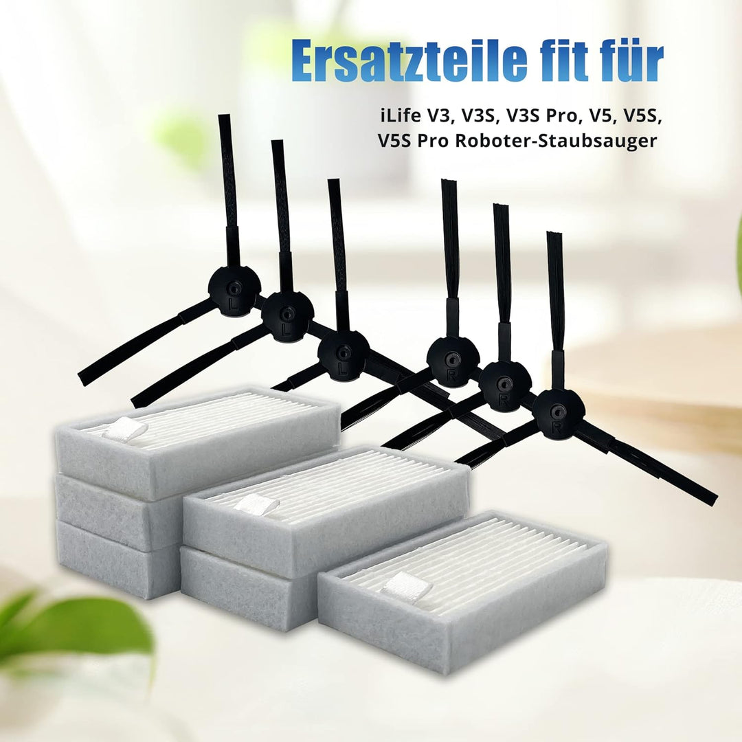 Zubehör Ersatzteile Kit für ZACO/ILIFE V5s pro V5x V3 V3s V5 V5s Saugroboter Staubsauger Roboter, Zu