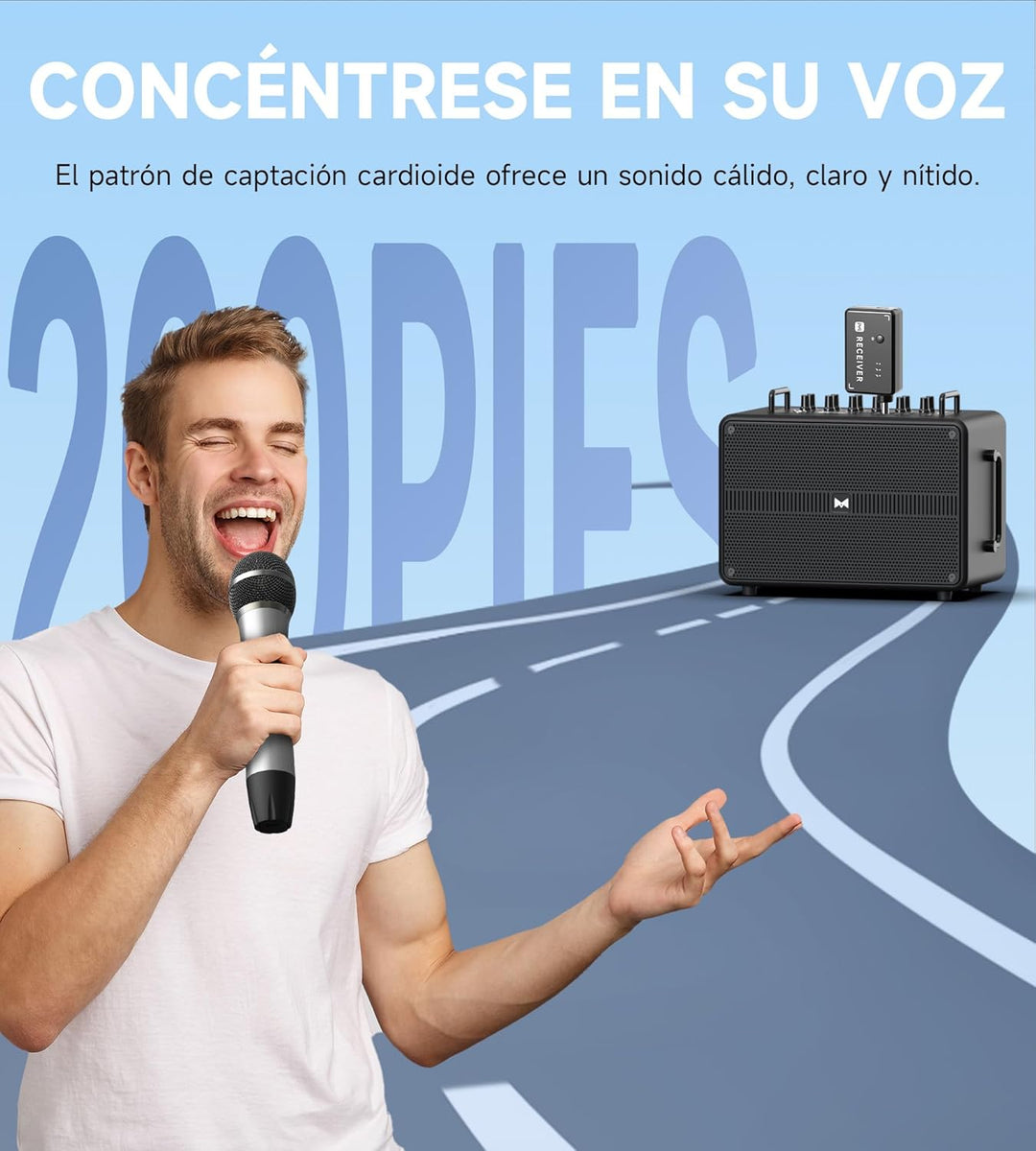 Mikrofon Kabellos, Mikrofon mit 1:1-Chip-Anschluss, 40 Stunden Laufzeit, 200 Fu ss Empfangsentfernun