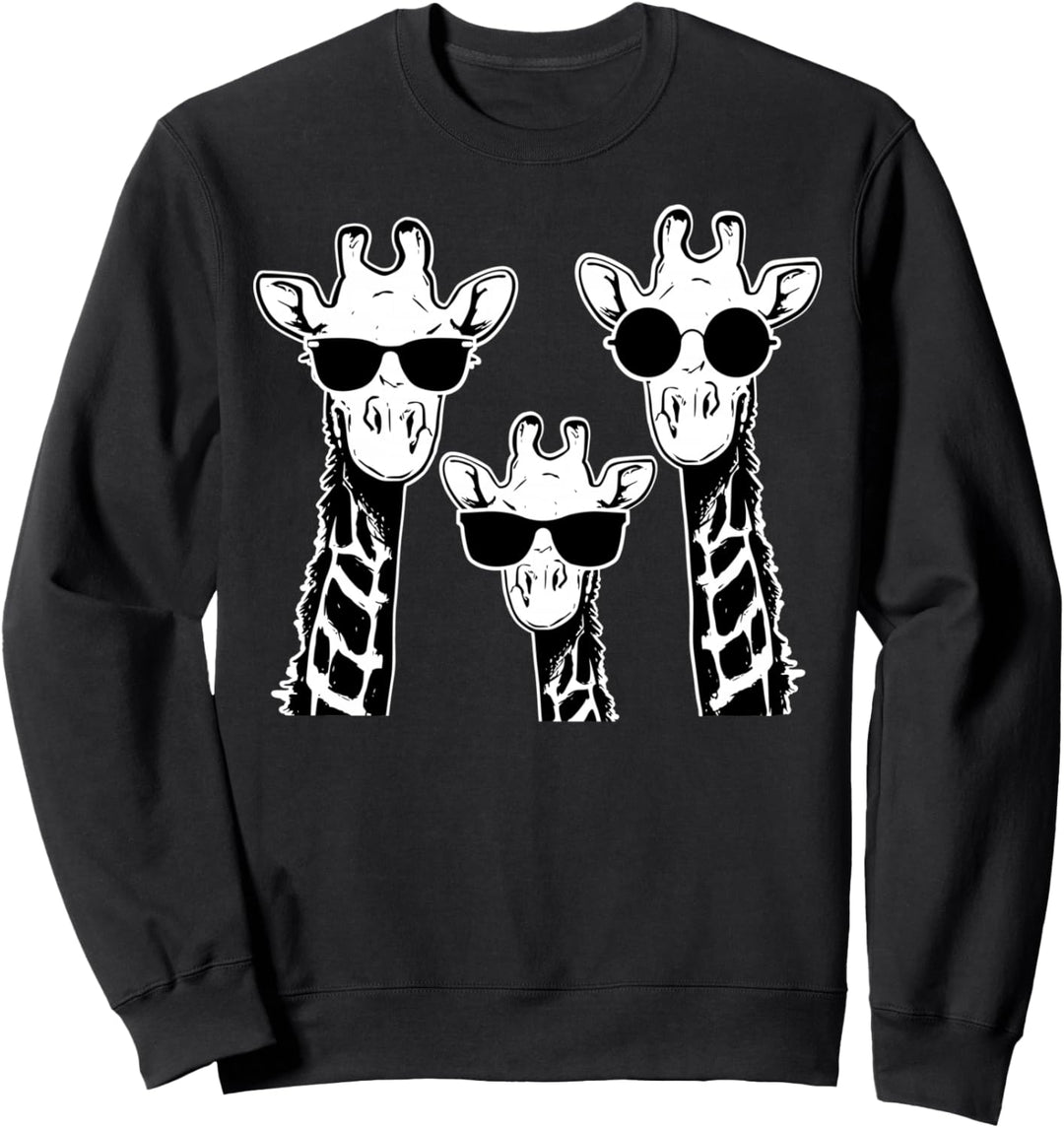 Giraffen-Familie mit Sonnenbrille, Giraffen-Design Sweatshirt
