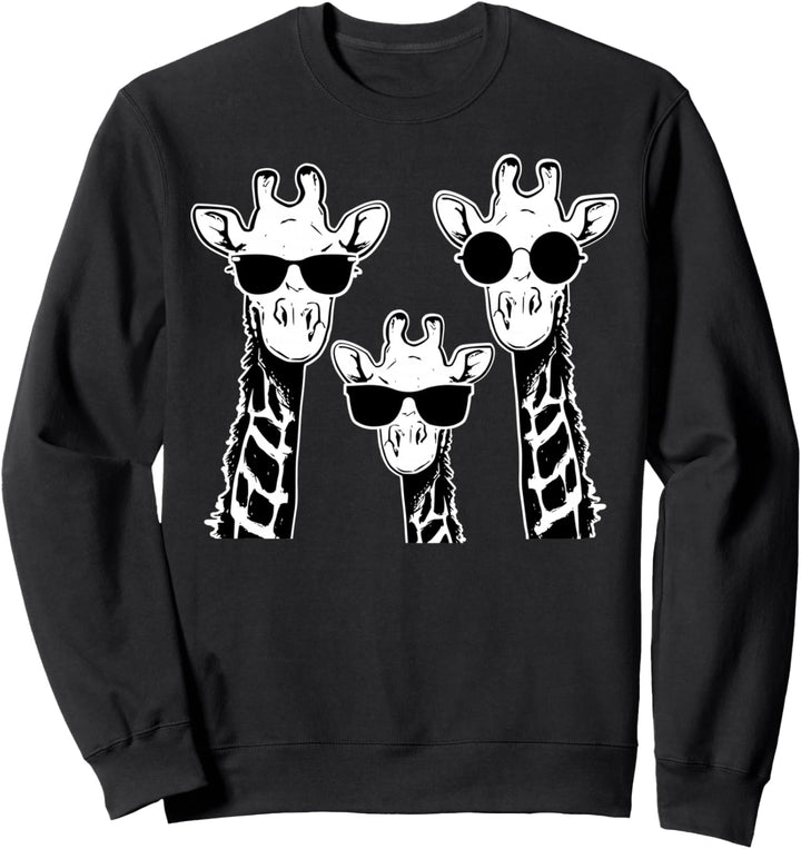Giraffen-Familie mit Sonnenbrille, Giraffen-Design Sweatshirt