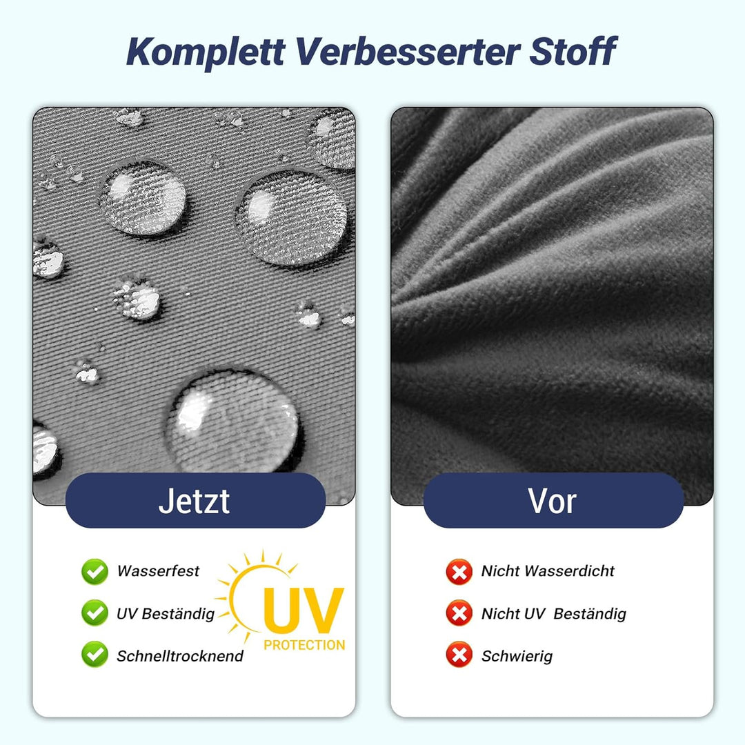 Dicke Outdoor Sitzkissen Stuhl 2 Stück Wasserdichtes (Hellgrau) | Erwachsene Stuhlkissen 48*48 mit B