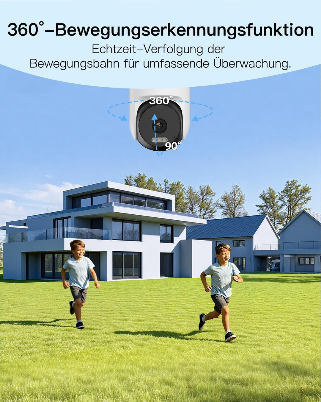 VIM TAG 2,5K Überwachungskamera Aussen, 5G WLAN Kamera Überwachung Aussen,360°PTZ-Aussenkamera mit F