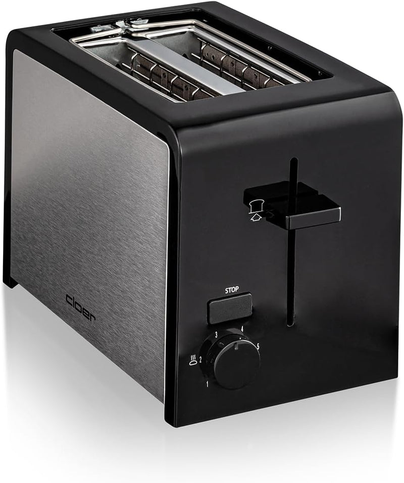 Cloer 3210 Toaster, 825 W, für 2 Toastscheiben, integrierter Brötchenaufsatz, Nachhebevorrichtung, K