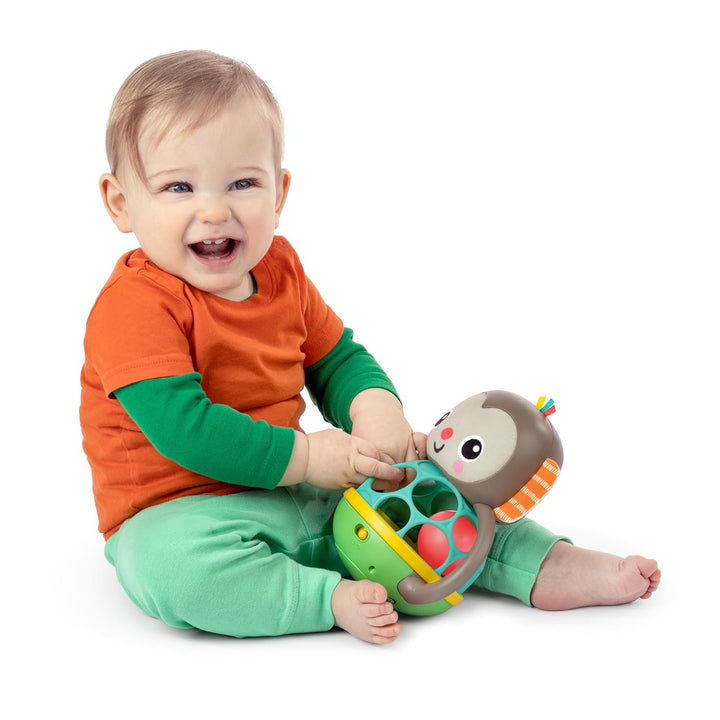 Bright Starts, Grab & Giggle AFFE Leuchtendes Musikalisches Rasselspielzeug mit leicht zu greifendem
