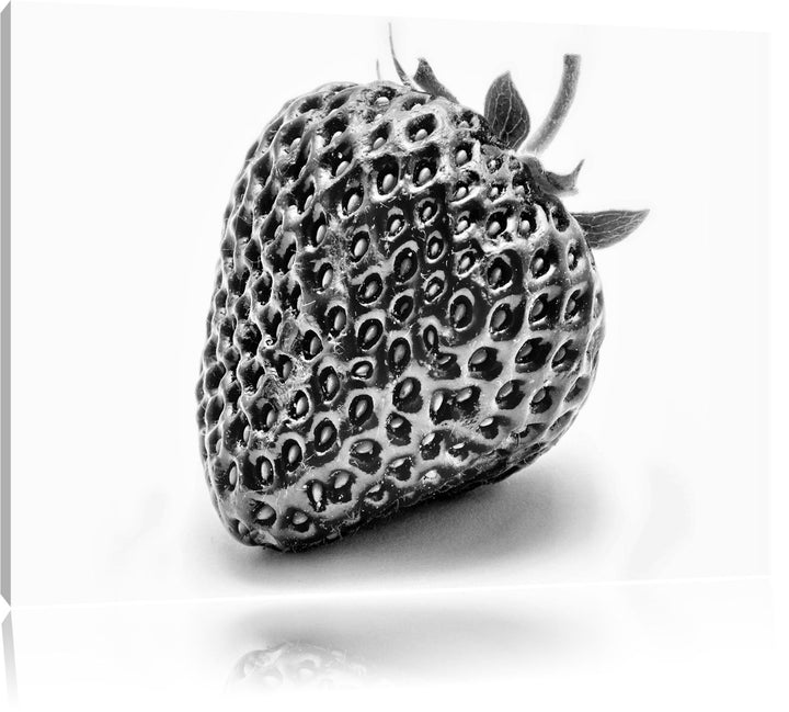 Pixxprint Erdbeere Strawberry Obst / 100x70cm Leinwandbild bespannt auf Holzrahmen/Wandbild Kunstdru