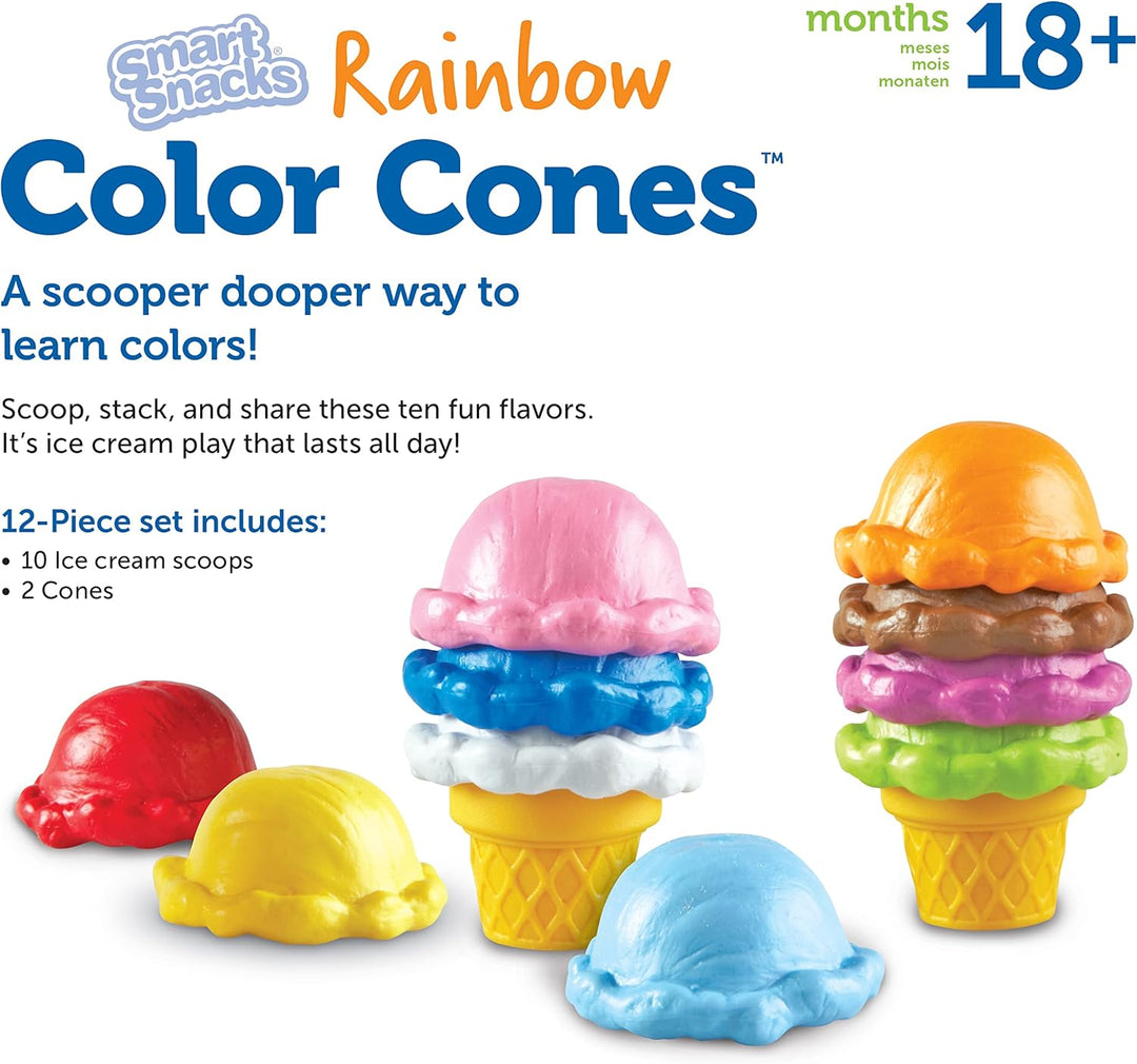 Learning Resources Smart Snacks Eiskugelset in Regenbogenfarben, Kegel, Kegel