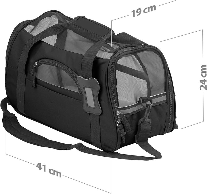 Sweetypet Katzentasche: Hand- & Auto-Transporttasche für Kleintiere bis 3 kg, Grösse S, schwarz (Kat