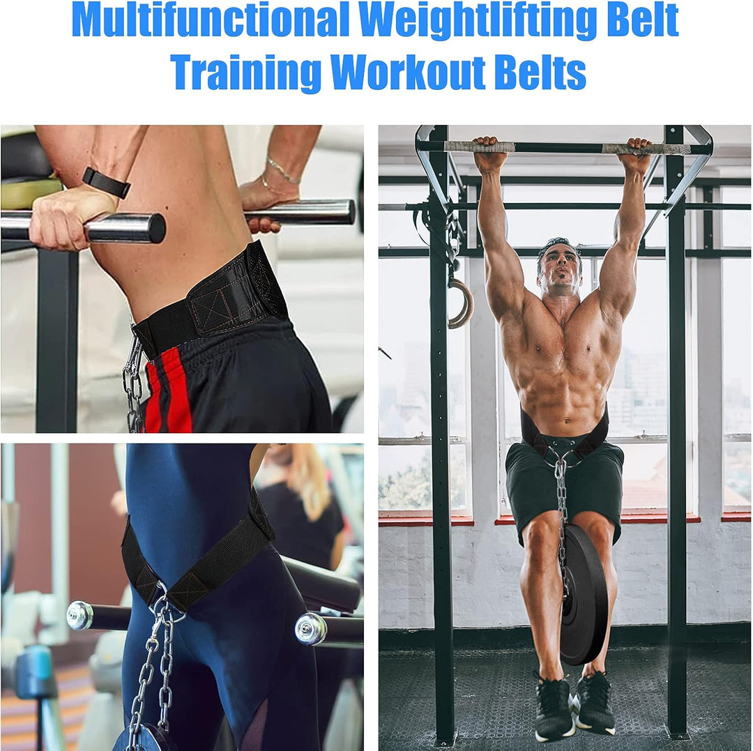 Multifunktionaler verstellbarer Fitness Dip Gürtel mit Eisenkette Gym Fitness Rücken Taille Unterstü