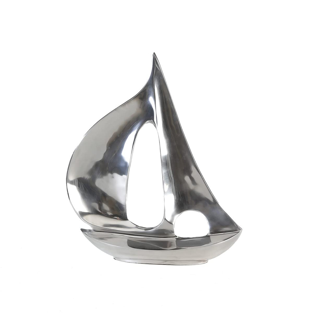 GILDE - Alu Skulptur Boot - poliert - Bad Deko - H. 35 cm Höhe 35 cm Silberfarben, Höhe 35 cm Silber