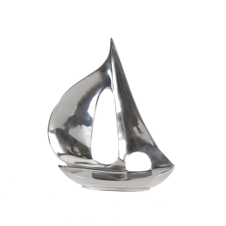GILDE - Alu Skulptur Boot - poliert - Bad Deko - H. 35 cm Höhe 35 cm Silberfarben, Höhe 35 cm Silber