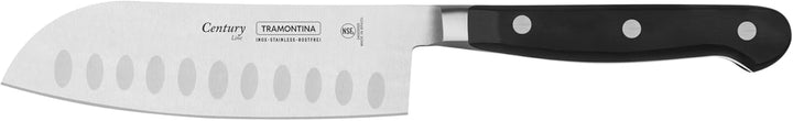 Tramontina Santokumesser CENTURY, 13 cm Küchenmesser, sehr scharf, Edelstahl DIN 1.4110, schwarz, ro