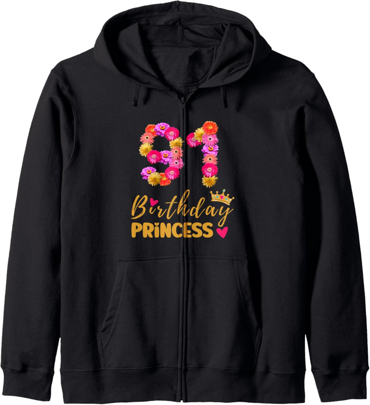 91 Jahre alter Geburtstag Prinzessin Flower Es ist mein 91. Geburtstag Kapuzenjacke