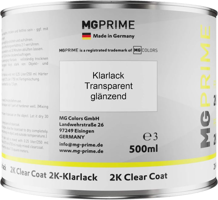 MG PRIME Autolack Dose Set für Volkswagen VW LB9A / B9A / B4 Candyweiss/Cortinaweiss Grundlack Basis