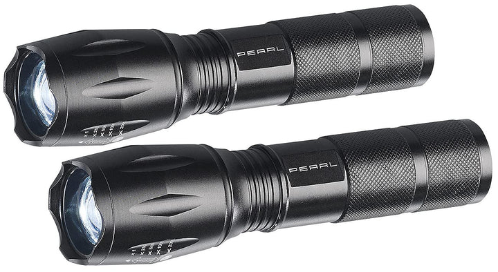 Akku Taschenlampe: 2in1-LED-Taschenlampe und Powerbank, 260 lm, 10 W, 1.200 mAh, 2er-Set (aufladbare