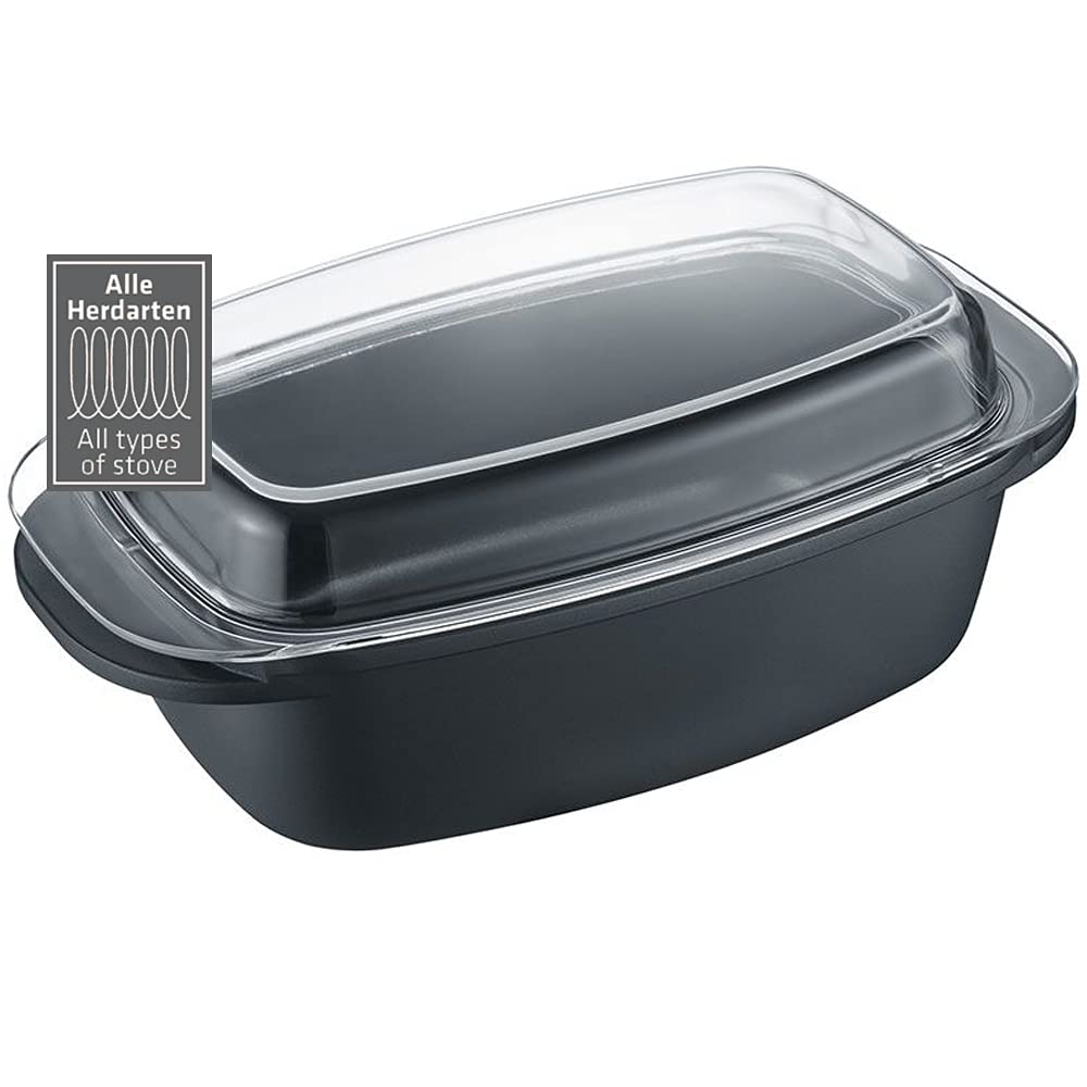 Berndes Rostiere Bräter mit Deckel, Induktion, Unibräter aus Aluguss, allherdtauglich, backofengeeig