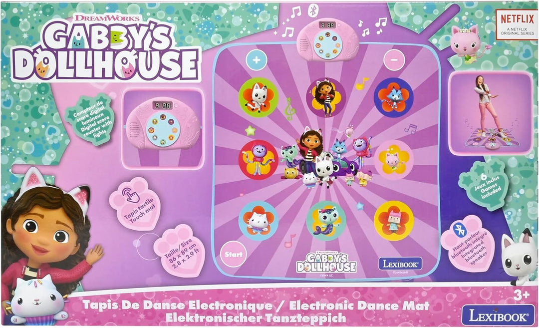 Lexibook, Gabby's Dollhouse, Elektronische Tanzmatte, beleuchtete Tasten, integrierter Lautsprecher,