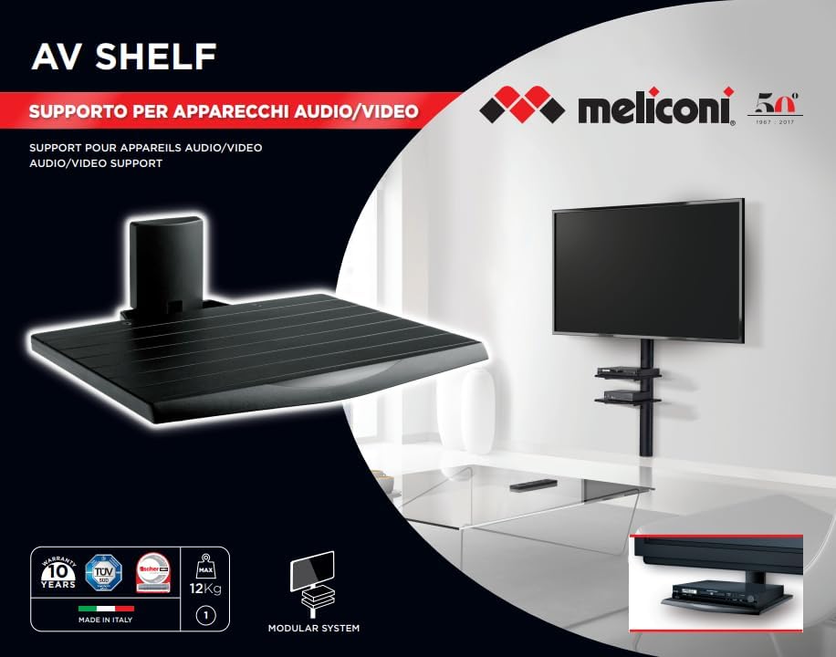 Meliconi TV-Halterung Ripiano Av Shelf Nero