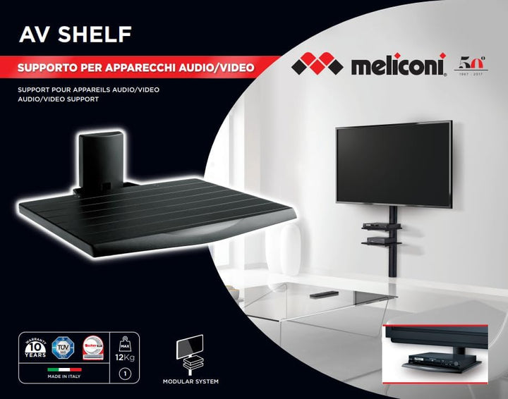 Meliconi TV-Halterung Ripiano Av Shelf Nero