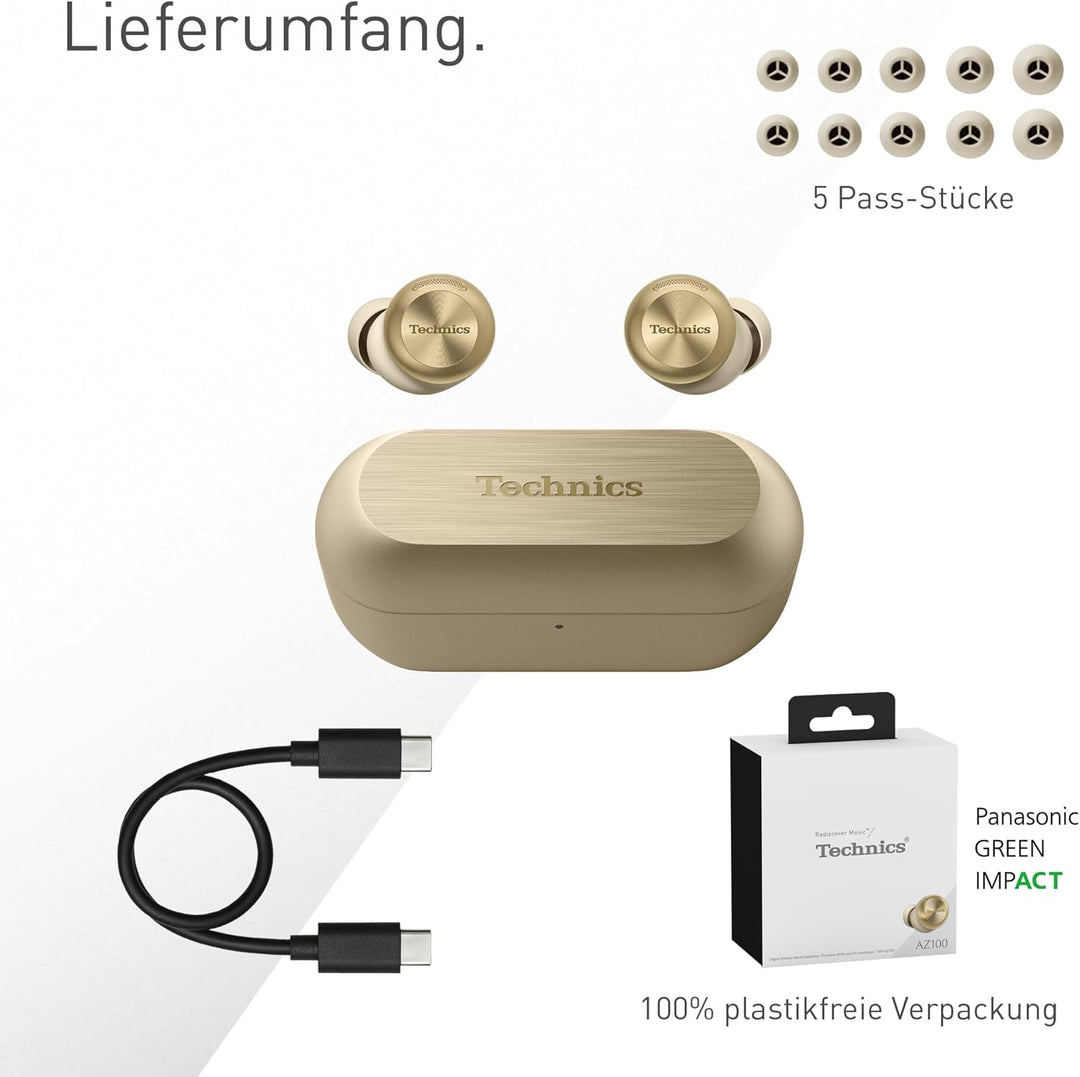 Technics EAH-AZ100E-N Kabellose Kopfhörer mit Geräuschunterdrückung, Bluetooth, Multipoint, Voice Fo